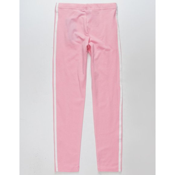 NWT Big Girls Size Large Adidas Pink White 3 Stripe Leggings NEW - Picture 4 of 4